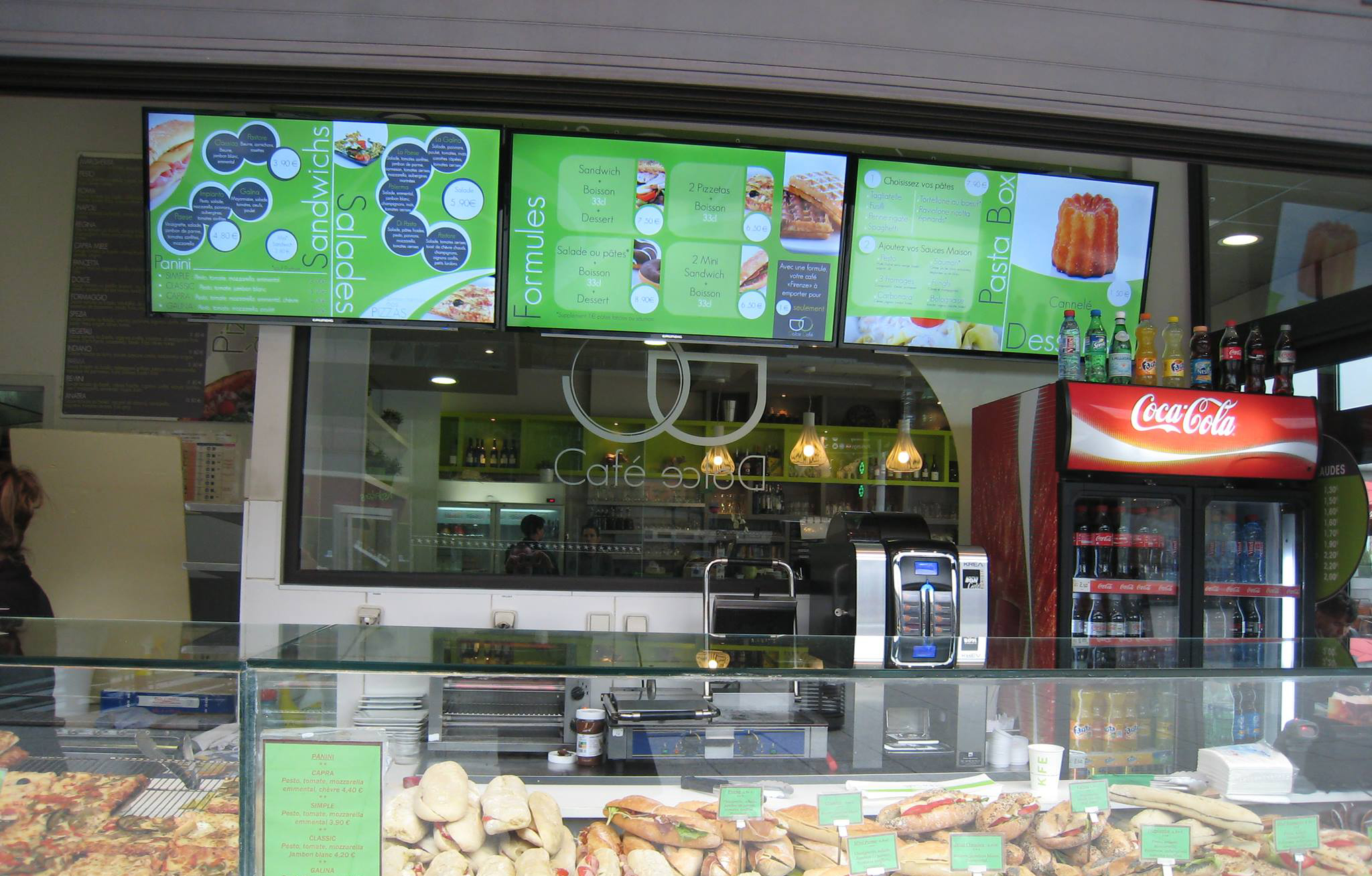 Ecrans d'affichage des menus en restaurant